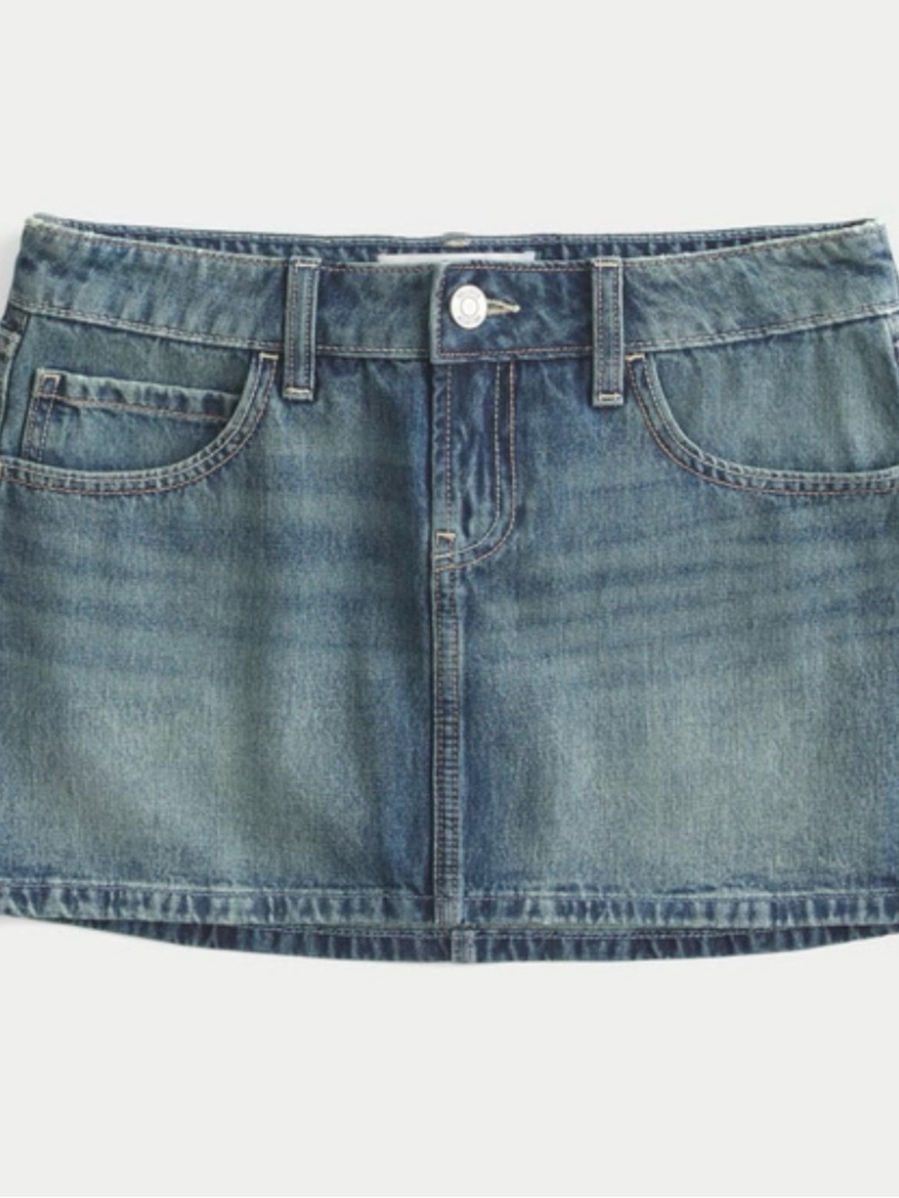 Hollister Light Blue Washed Denim Mini Skirt